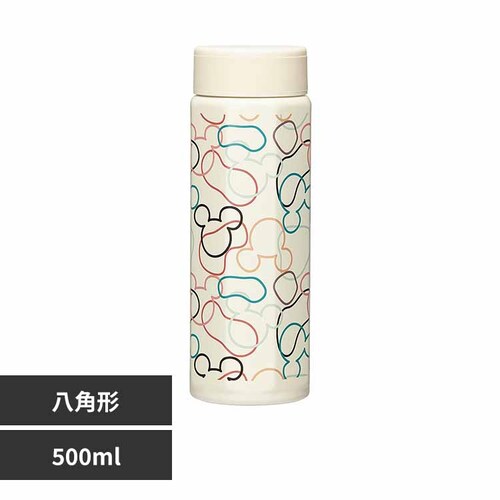 水筒 スケーター 真空ステンレス 八角 ボトル 500ml STO5 ミッキーマウス-アイボリー_0