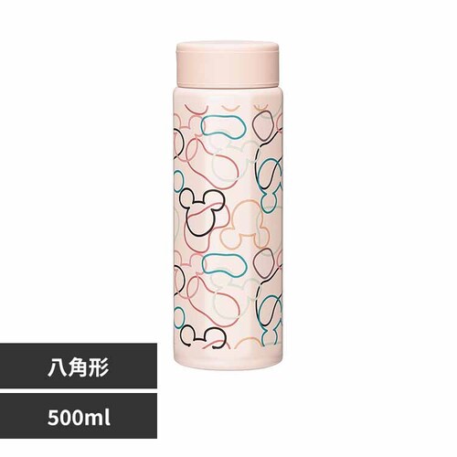 水筒 スケーター 真空ステンレス 八角 ボトル 500ml STO5 ミッキーマウス-モスピンク_0