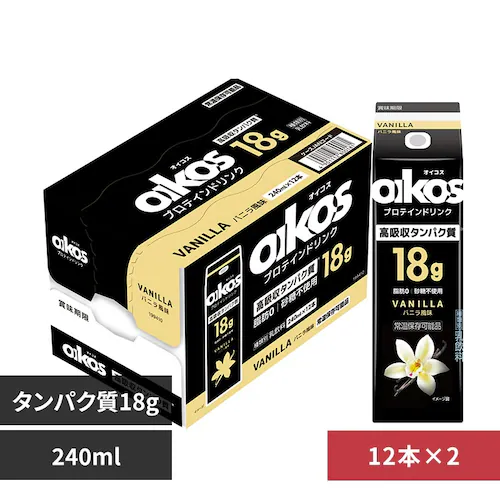 【最短賞味期限2026/1/6】【24本】ダノンジャパン オイコス プロテインドリンク バニラ風味 高吸収タンパク質 18g_0