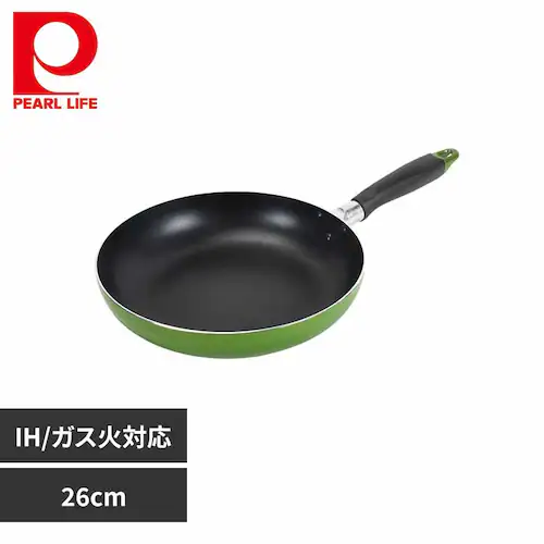 パール金属 ワコートレーディング フライパン 26cm IH ガス火対応 ニューフォア グリーン HB-8593 【プラザセレクト】_0