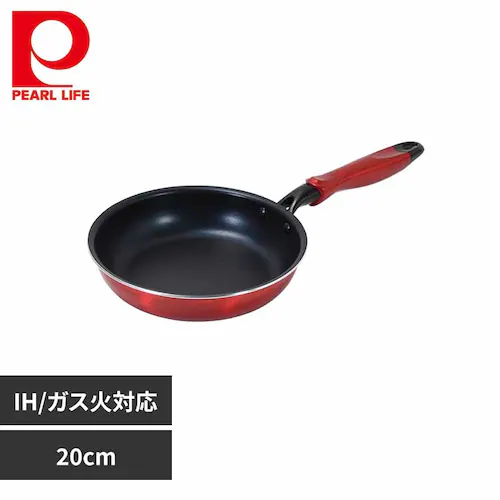 パール金属 フライパン 20cm IH ガス火対応 ダイヤモンドコート トリノ レッド HC-211 【プラザセレクト】_0