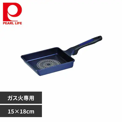 パール金属 卵焼き器 15×18cm エッグパン ガス火専用 軽量 ダイヤモンドコート 驚きの軽さ ブルー HB-2020 【プラザセレクト】_0