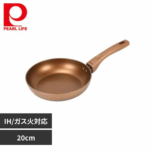 パール金属 フライパン 20cm IH ガス火対応 VISIONS GOLD Coating ゴールド CP-8811 【プラザセレクト】_0