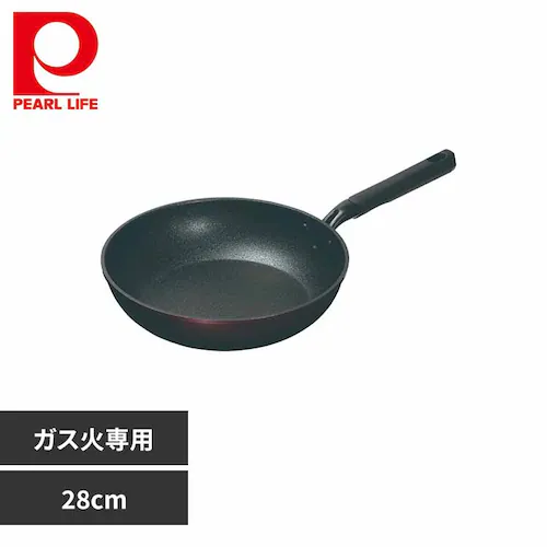 パール金属 深型フライパン 28cm 炒め鍋 ガス火専用 メガストーンコーティング トリプルG ブラウン HB-6756 【プラザセレクト】_0