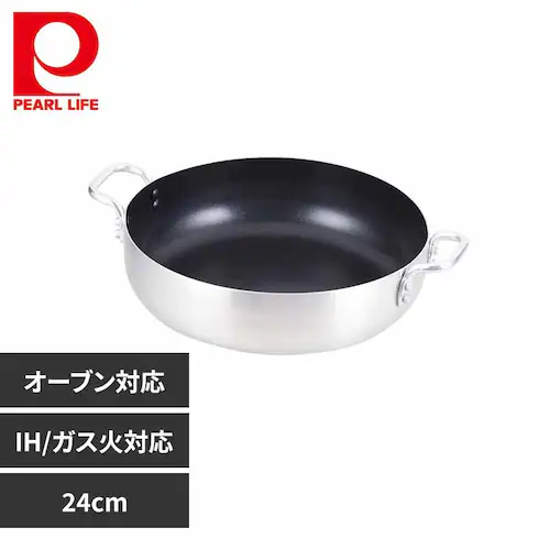 パール金属 両手鍋 卓上鍋 24cm IH ガス火 オーブン対応 テーブルトップ HB-3965 【プラザセレクト】_0