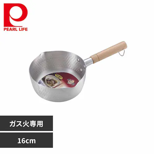パール金属 行平鍋 雪平鍋 16cm ガス火専用 アルミ あじ美 H-2856 【プラザセレクト】_0