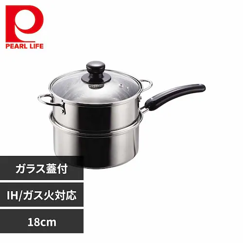 �p�[������ ������ ������ 2�i �Ў� 18cm IH �K�X�ΑΉ� �X�e�����X �K���X�W�t NEW������ H-5874 �y�v���U�Z���N�g�z_0