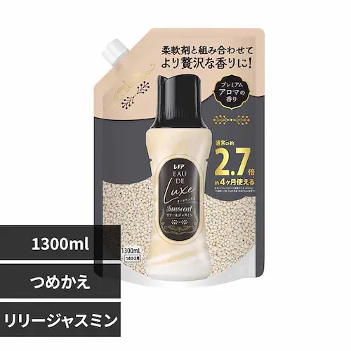 P&Gジャパン合同会社 レノアオードリュクスアロマジュエル イノセントリリー&ジャスミンの香りつめかえ用超特大サイズ イノセントリリー&ジャスミンの香り【プラザセレクト】_0