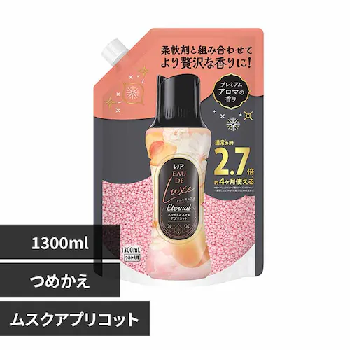 P&Gジャパン合同会社 レノアオードリュクスアロマジュエル エターナルホワイトムスク&アプリコットの香りつめかえ用超特大サイズ エターナルホワイトムスク&アプリコットの香り【プラザセレクト】_0
