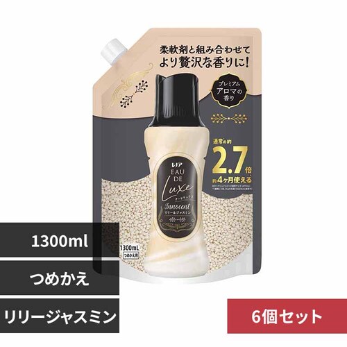 P&Gジャパン合同会社 【6個セット】レノアオードリュクスアロマジュエル イノセントリリー&ジャスミンの香りつめかえ用超特大サイズ イノセントリリー&ジャスミンの香り【プラザセレクト】_0