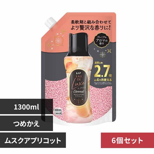 P&Gジャパン合同会社 【6個セット】レノアオードリュクスアロマジュエル エターナルホワイトムスク&アプリコットの香りつめかえ用超特大サイズ エターナルホワイトムスク&アプリコットの香り【プラザセレクト】_0