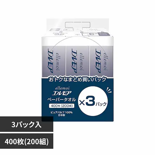 カミ商事 エルモアペーパータオルレギュラー 200W3P 143410 【プラザセレクト】_0
