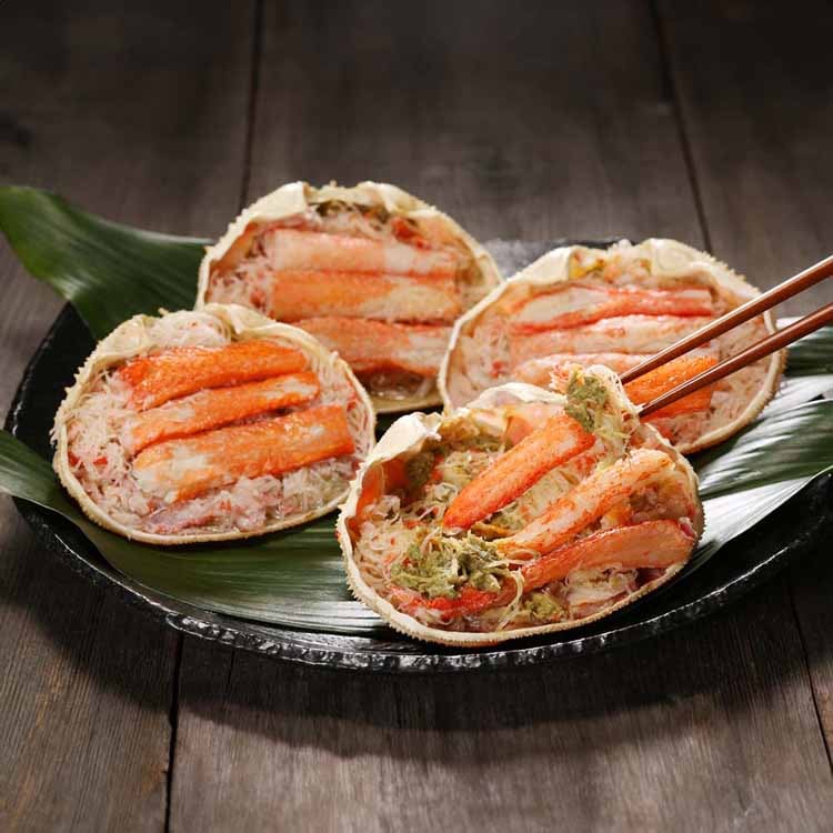 【11%OFFクーポン】北海道産 かに甲羅盛 4個セット おおずわいがに
