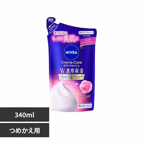 ニベア クリームケアボディウォッシュ W濃厚保湿 フレンチガーデンローズの香り 詰替え_0