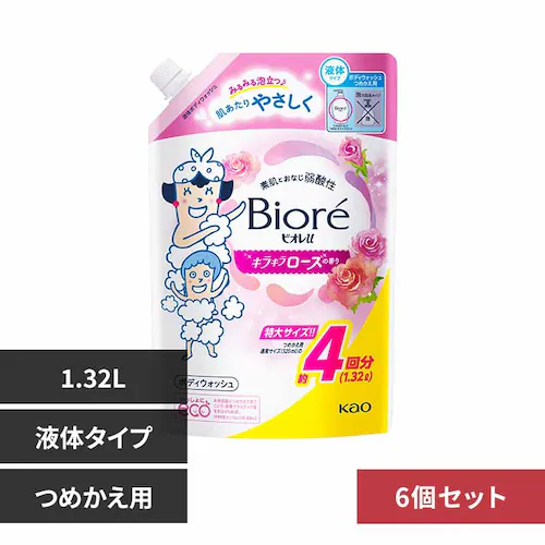 【6個セット】ビオレu キラキラローズの香り つめかえ1.32L_0