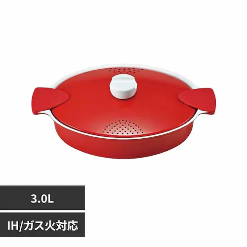 LIV PLUS パスタ鍋 3.0L イタリアーノ IH対応 ND-8179 【プラザセレクト】_0