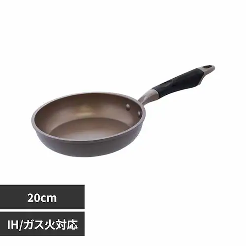 LIV PLUS IH 深型フライパン ダイヤモンドコート 20cm アイスフラワーブラウン ND-8291 【プラザセレクト】_0