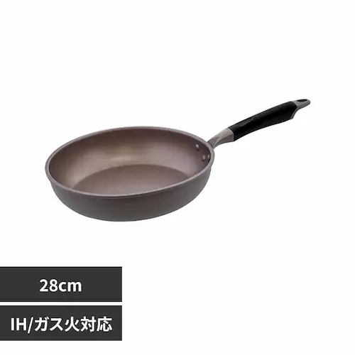 LIV PLUS IH 深型フライパン ウォックパン ダイヤモンドコート 28cm アイスフラワーブラウン ND-8295 【プラザセレクト】_0