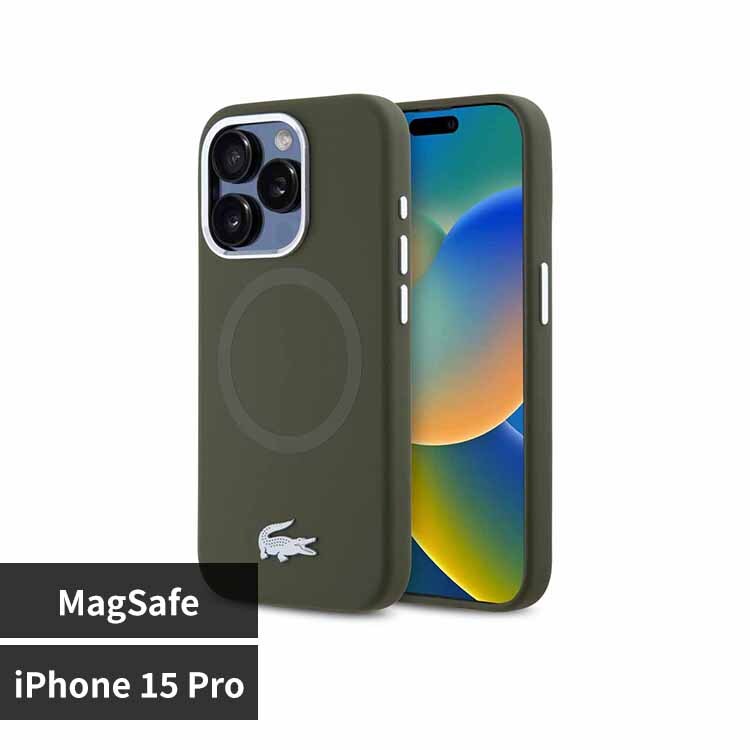 LACOSTE iPhone 15 Pro �P�[�X �J�[�L LCHMP15LSMAB �y�v���U�Z���N�g�z