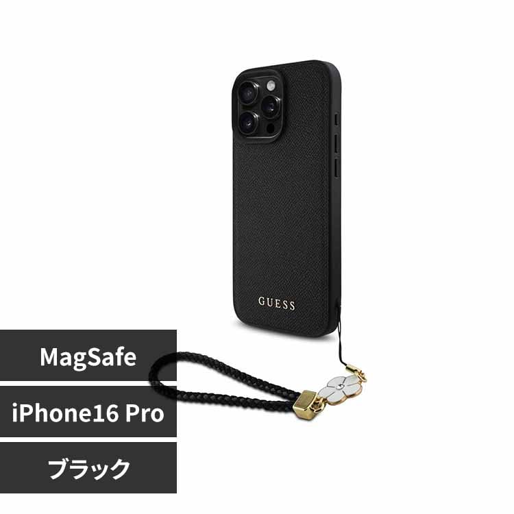 GUESS iPhone 16 Pro �P�[�X GUHMP16LPGCSFLWK �u���b�N�y�v���U�Z���N�g�z