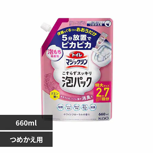 トイレマジックリン こすらずスッキリ泡パック 詰替え ホワイトフローラルの香り_0