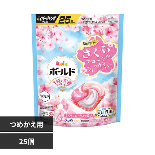P&Gジャパン合同会社 ボールドジェルボール4Dスプリングさくらフローラルの香り つめかえハイパージャンボサイズ_0