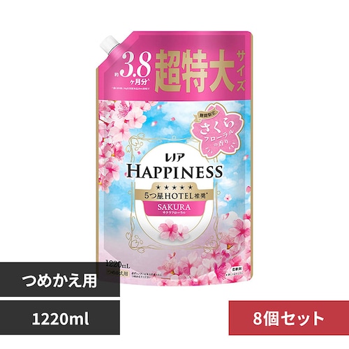 P&Gジャパン合同会社 【8個セット】レノアハピネス夢ふわタッチスプリングさくらの香り つめかえ用超特大サイズ_0