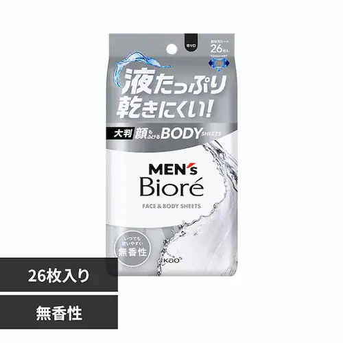 メンズビオレ 顔もふけるボディシート 26枚入 無香性【プラザセレクト】_0