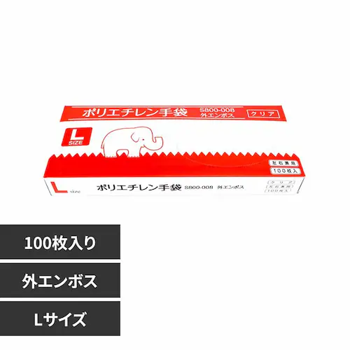 株式会社TSUBASA ポリエチレン手袋クリア(外エンボス) Lサイズ_0
