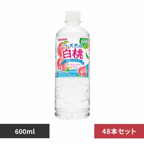 【2ケース】伊賀の天然水白桃600ml×24本 【プラザセレクト】_0