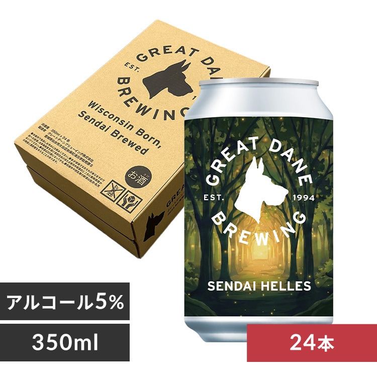 Great Dane Brewing�@�O���[�g�E�f�[���E�u�����[�C���O SENDAI HELLES 350ml�ʁ~24�{ �y�v���U�Z���N�g�z