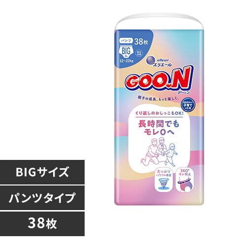 グーン グーン 長時間でもモレ0へ パンツ BIGサイズ 38枚_0