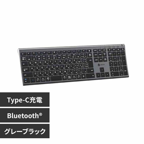 iClever Bluetooth�L�[�{�[�h BK23 �O���[�u���b�N_0