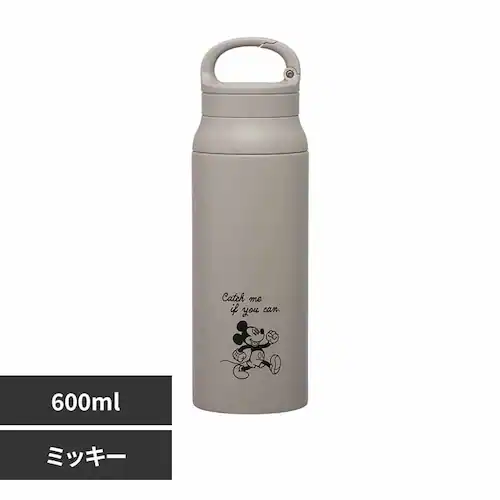 水筒 Skater 600ml カラビナハンドル キャラクター 真空ステンレスボトル 保温 保冷 STBC6 ディズニーミッキーシンプルロゴ_0