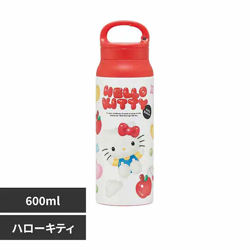 水筒 Skater 600ml カラビナハンドル キャラクター 真空ステンレスボトル 保温 保冷 STBC6 サンリオハローキティぷっくりバルーン_0