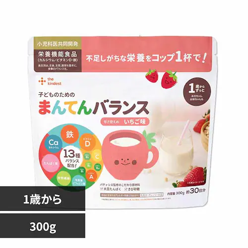 the kindest 子どものためのまんてんバランス〈いちご味〉300g KID-DRNK-D300 いちご味【プラザセレクト】_0
