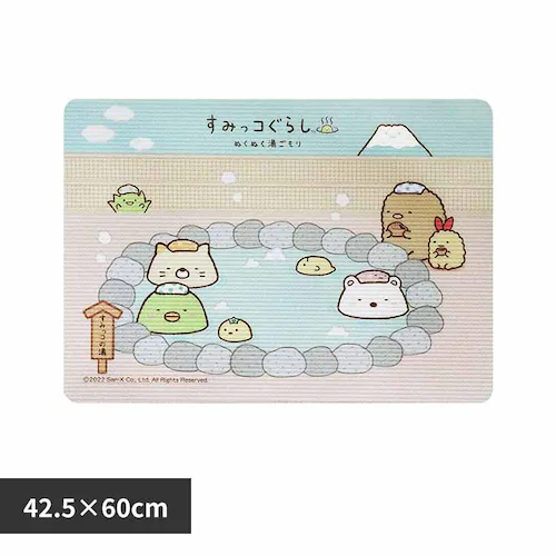 すみっコぐらし ミニお風呂マット42.5×60cm すみっコの湯 _0