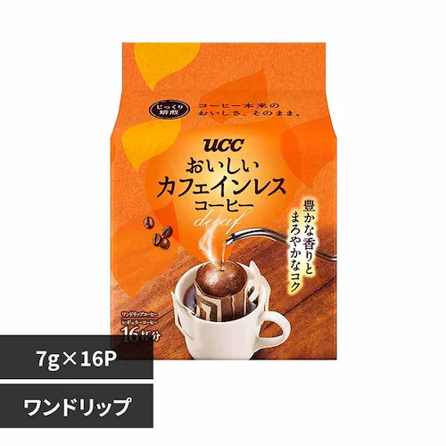 おいしいカフェインレス UCC おいしいカフェインレスコーヒー ワンドリップコーヒー 16P 352027 _0