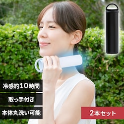 【2個セット】氷のうアイススティック 取っ手付き ブラック