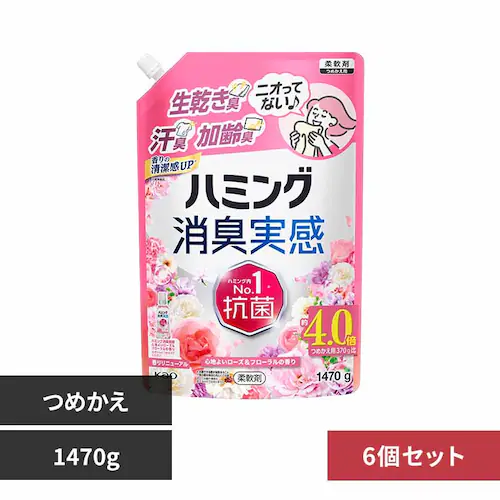 ハミング 【6個セット】ハミング消臭実感 詰替用 ローズ&フローラルの香り_0