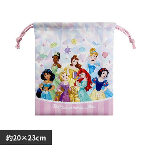 ディズニー 巾着(小) D7401PN-6 ディズニープリンセス_0