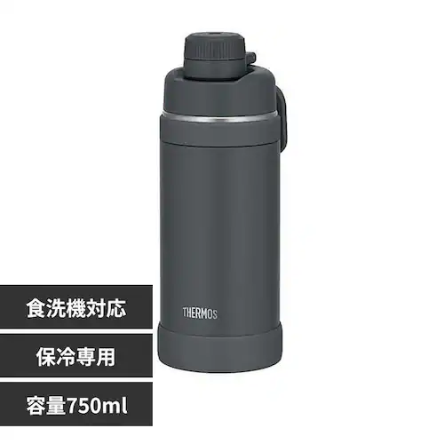 THERMOS サーモス 真空断熱スポーツボトル 750ml FJU-751 MTBKマットブラック_0