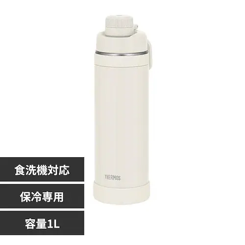 THERMOS サーモス 真空断熱スポーツボトル 1L FJU-1001 IVWHアイボリーホワイト_0