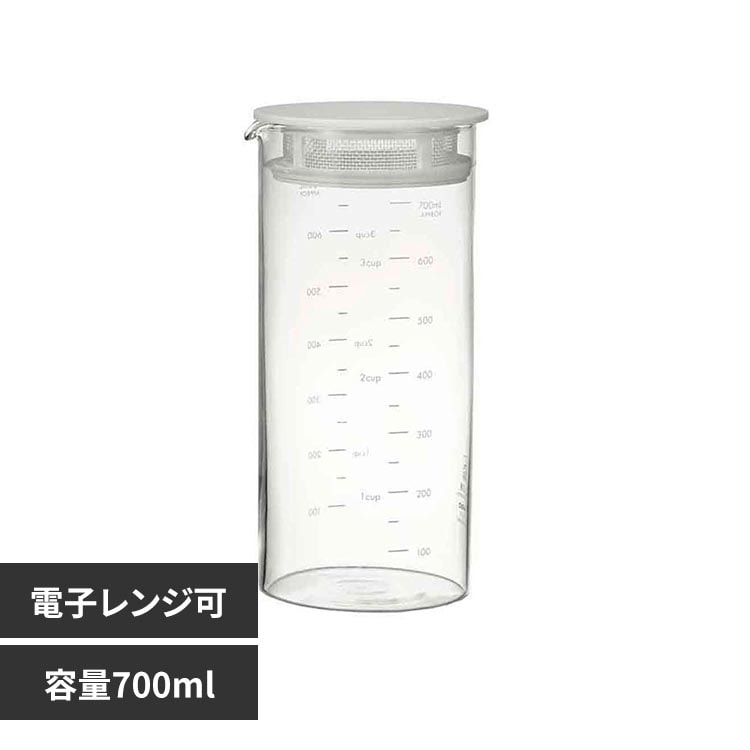 HARIO SLOWRA �ϔM�K���X �t���[�c�s�b�`���[ 700ml �z���C�g SFPI-700-W