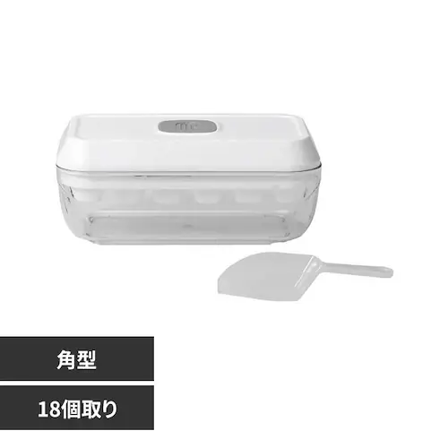 CAROTE カローテ 製氷皿 アイストレー ボックス 18個取り ホワイト NM-5371_0