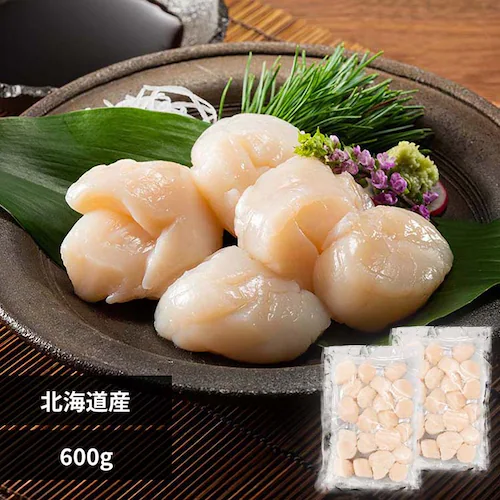 【訳あり】北海道産お刺身用ほたて貝柱 600g 【時間指定不可】【代引不可】【同梱不可】_0