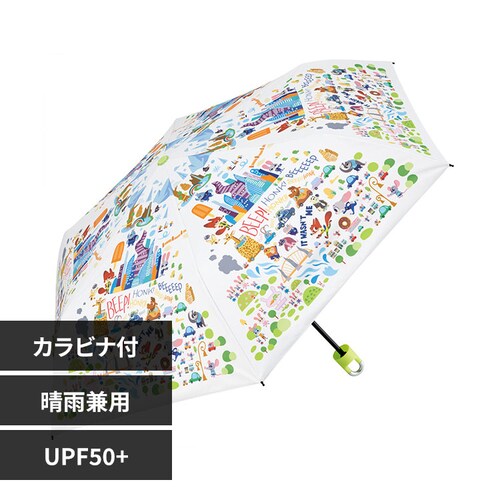 スケーター カラビナ付き 晴雨兼用 折りたたみ傘 UBOTSR55CR ズートピア_0