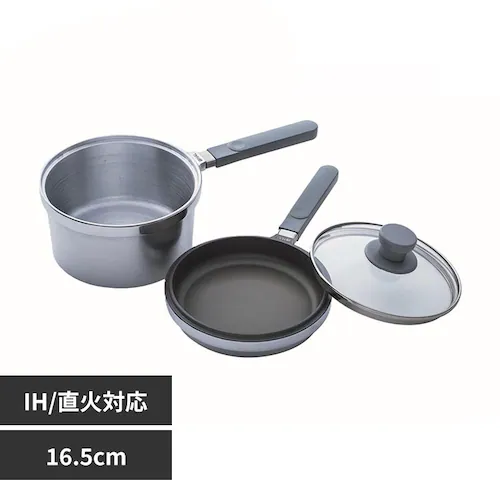 無水鍋 HAL片手無水鍋 シルバー 16.5cm 600037_0