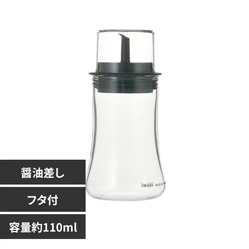 iwaki フタ付き耐熱ガラス調味料入れ 110ml_0