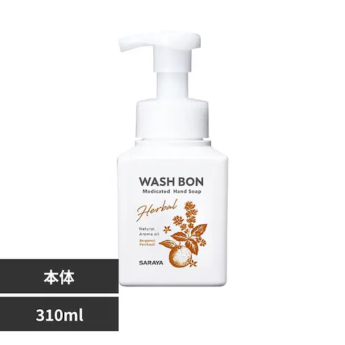 サラヤ ウォシュボン ハーバル薬用ハンドソープ ベルガモット&パチョリ 310ml_0